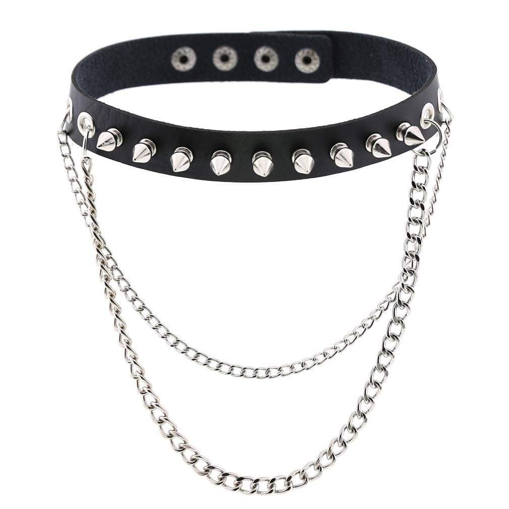 Women's Punk Rivets&Chains Chokers