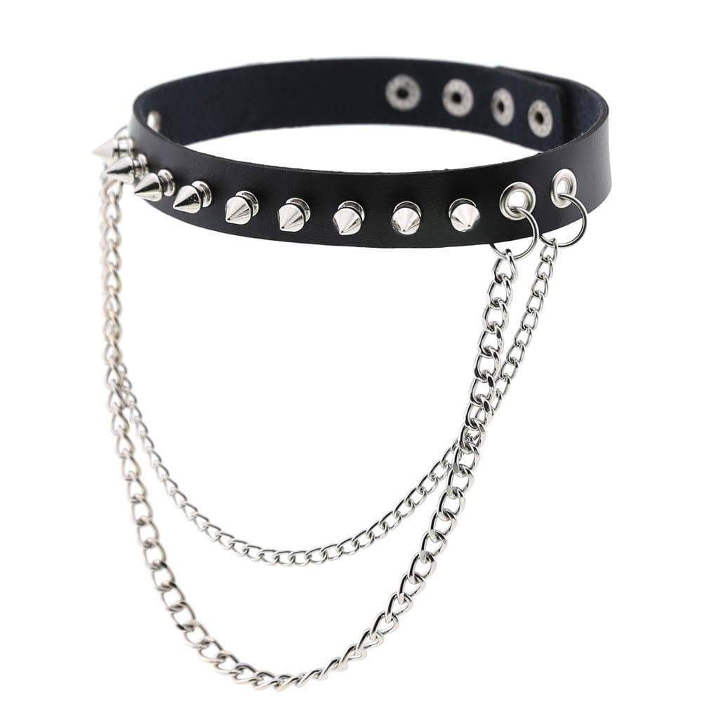 Women's Punk Rivets&Chains Chokers