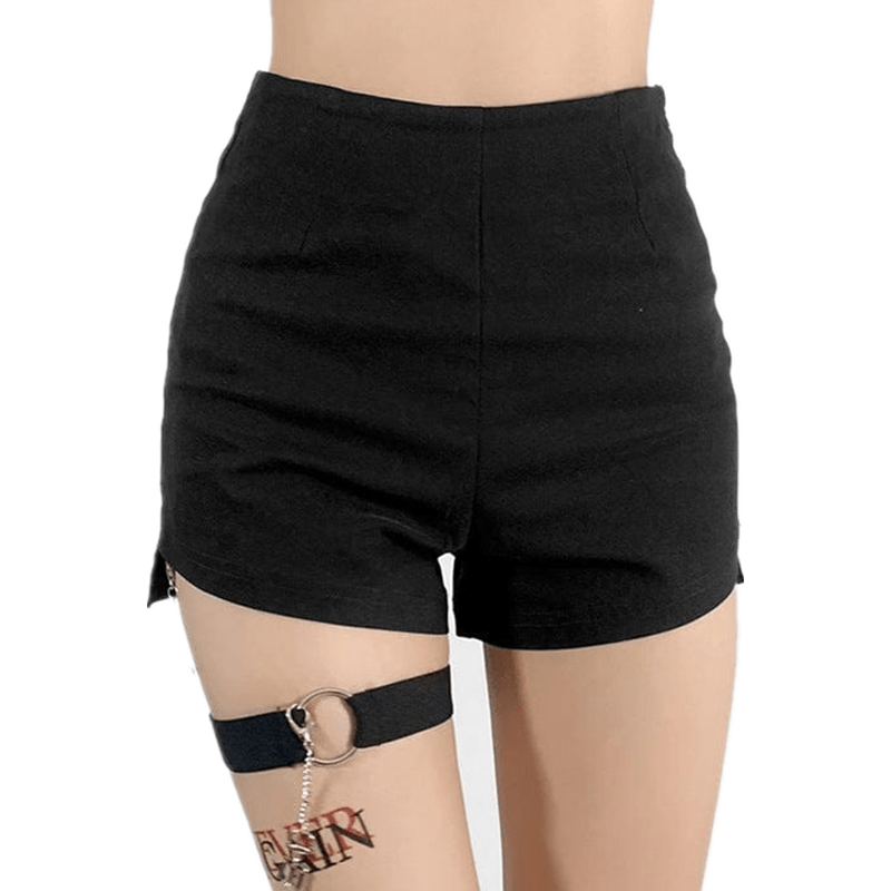 Kobine Women's Punk Slim Fitted Short with Leg Ring