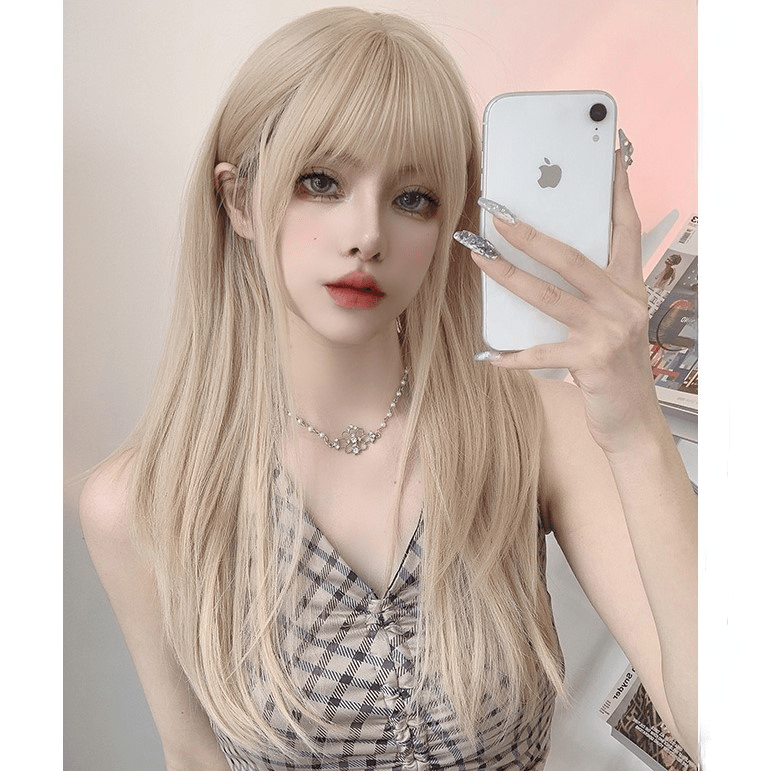 Kobine Women's Silky Straight Layered Synthetics Hair Wig