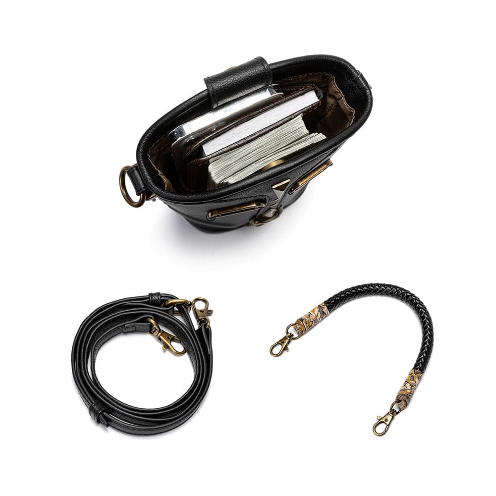 Kobine Women's Steampunk Skull Bucket Bag