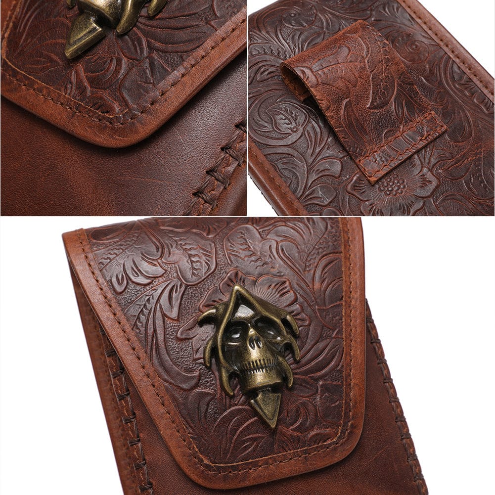 Kobine Women's Steampunk Skull Embossed Mini Bag