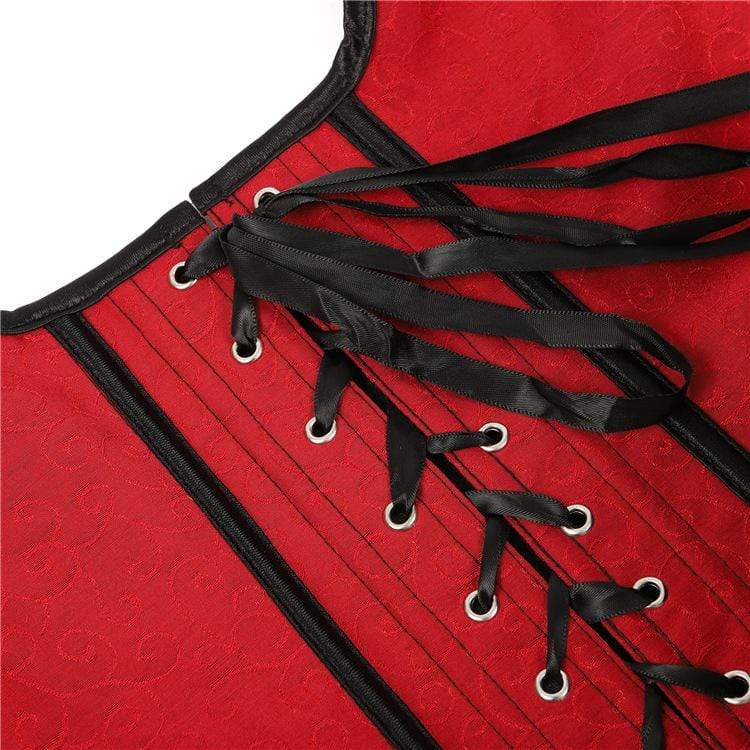 Women's Vintage Contrast Color Lace Hem Faux Fun Overbust Corsets