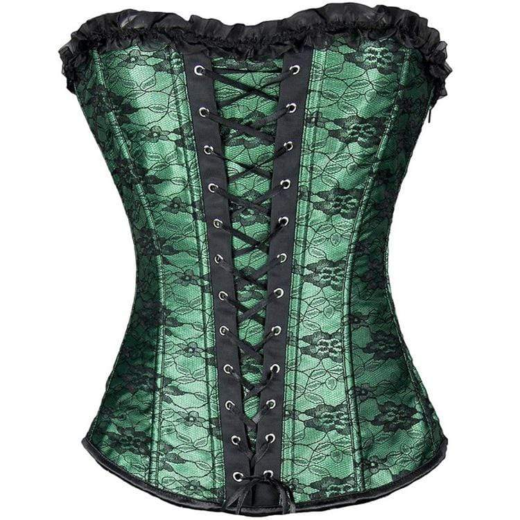 Women' Vintage Floral Lace Strappy Overbust Corsets