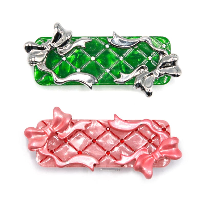 Pink Kawaii Women's Bowknot Rhinestone Hair Pin