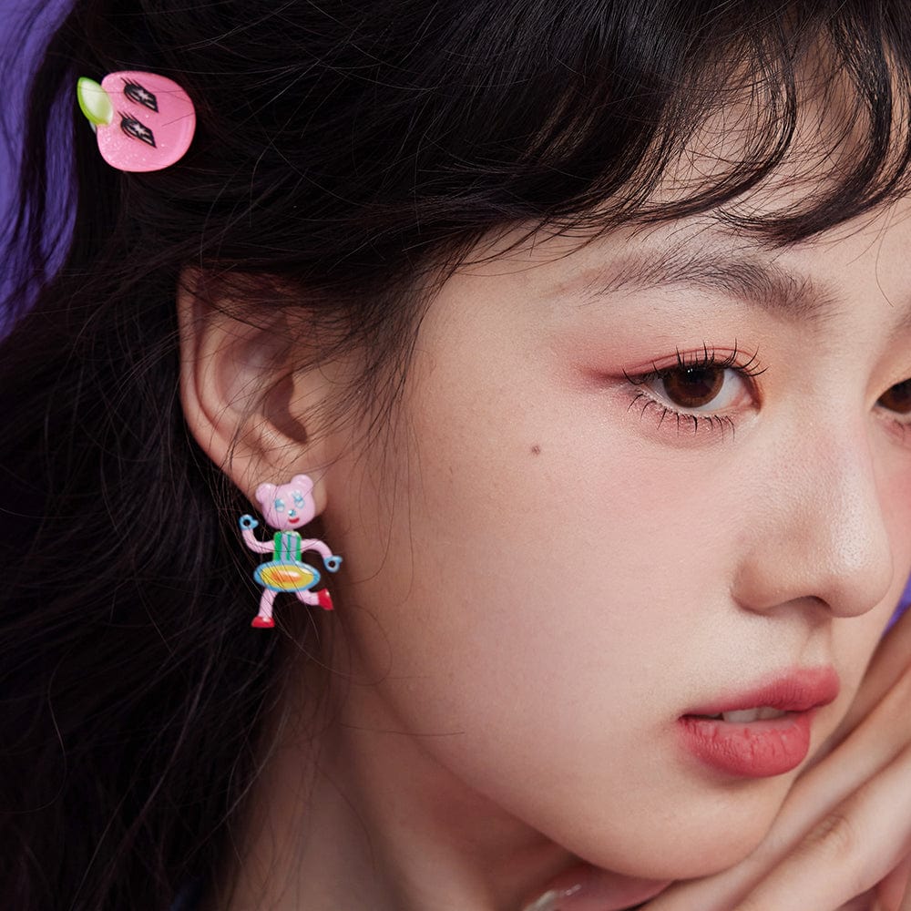 Pink Kawaii Women's Chromatic Animal Earrings