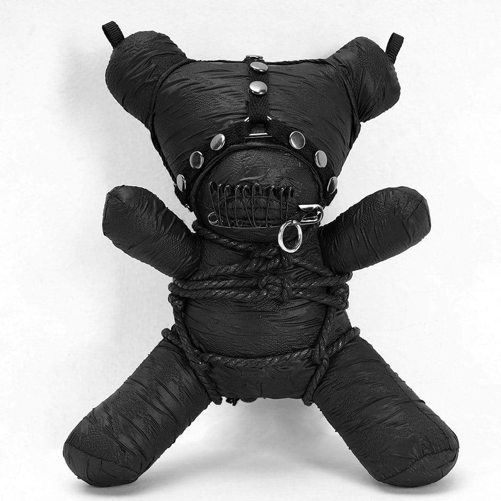 Gothic Black Bear Doll Keychain Home Decoration