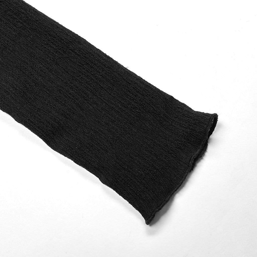 PR-A Women's Punk Puff Sleeved Ruffles Shirt