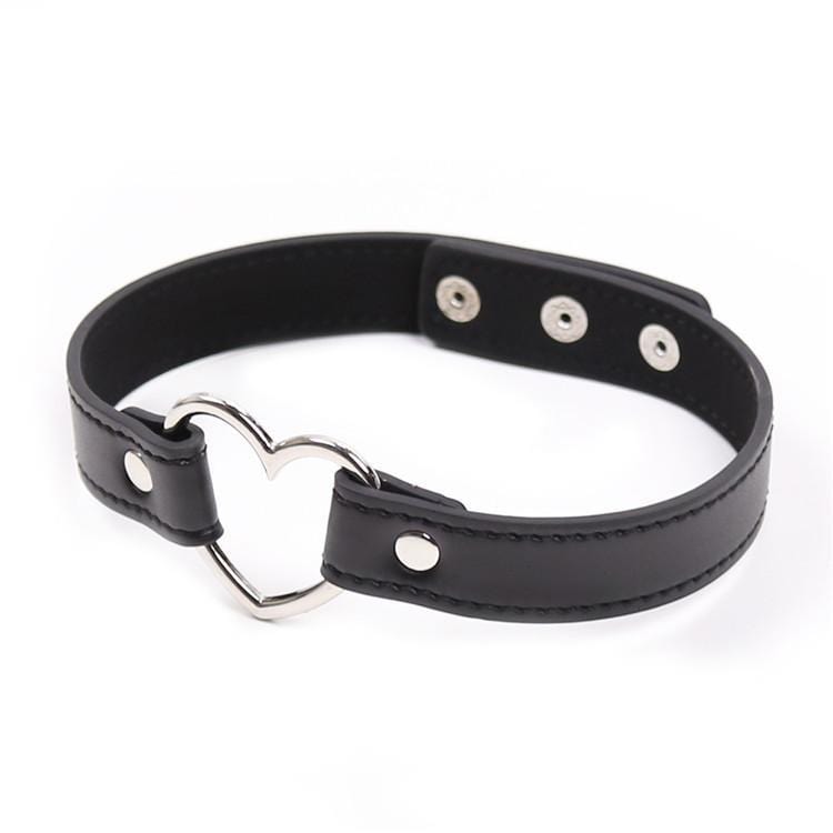 Women's Punk Heart Black Choker