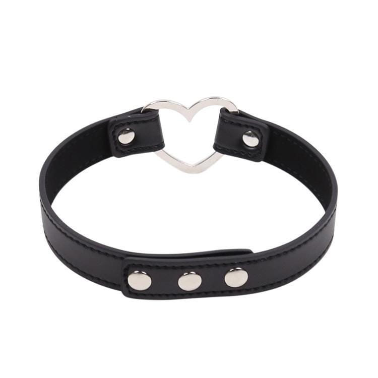 Women's Punk Heart Black Choker