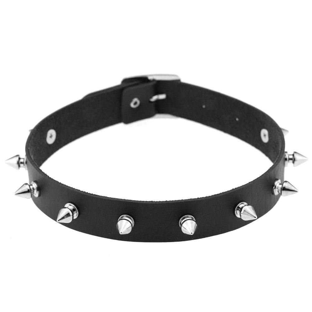 Women's Punk Rivet Black Choker