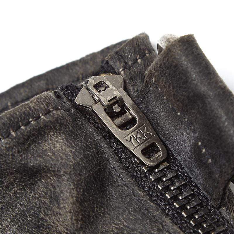 Men's Steampunk Belt Buckle Rivet Gloves Grey