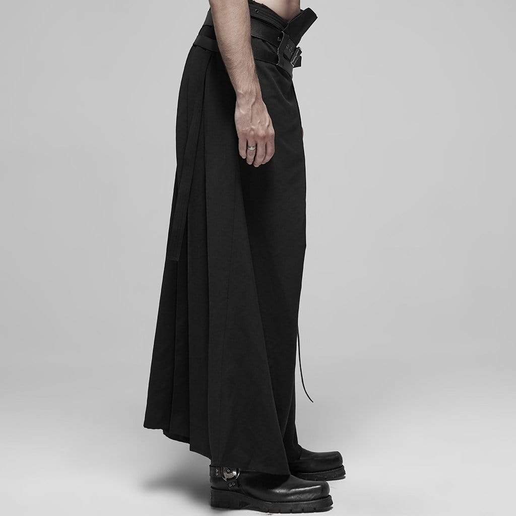 Men's Black Japanese Warrior Pantskirts With Harness