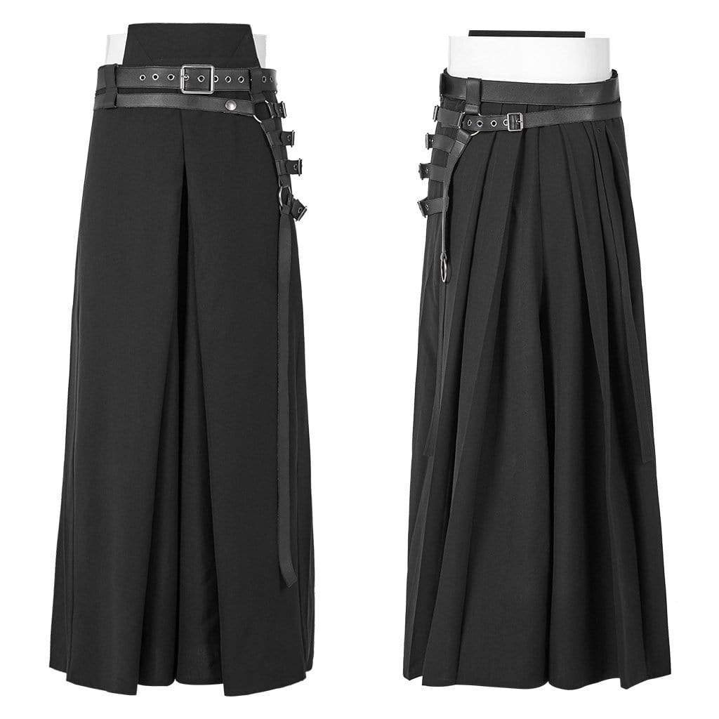 Men's Black Japanese Warrior Pantskirts With Harness