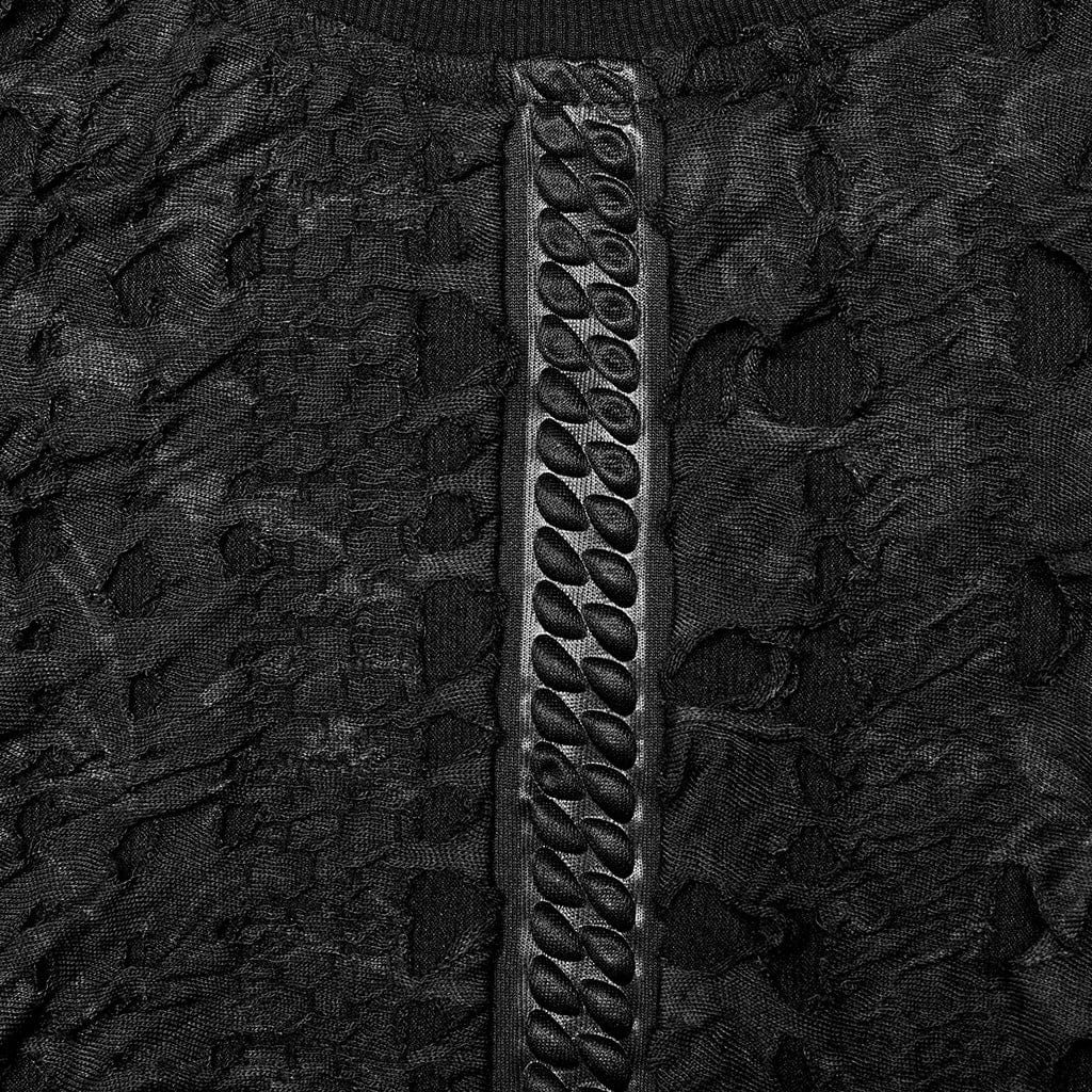 PUNK RAVE Men's Gohic Slim Fitted Ripped Shirt