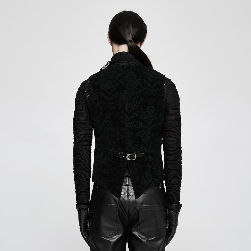 Men's Gothic Floral Jacquard Vest