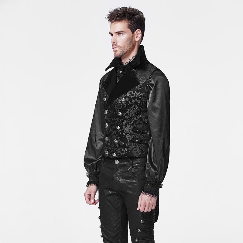 Men's Gothic Floral Printed High/low Waistcoat