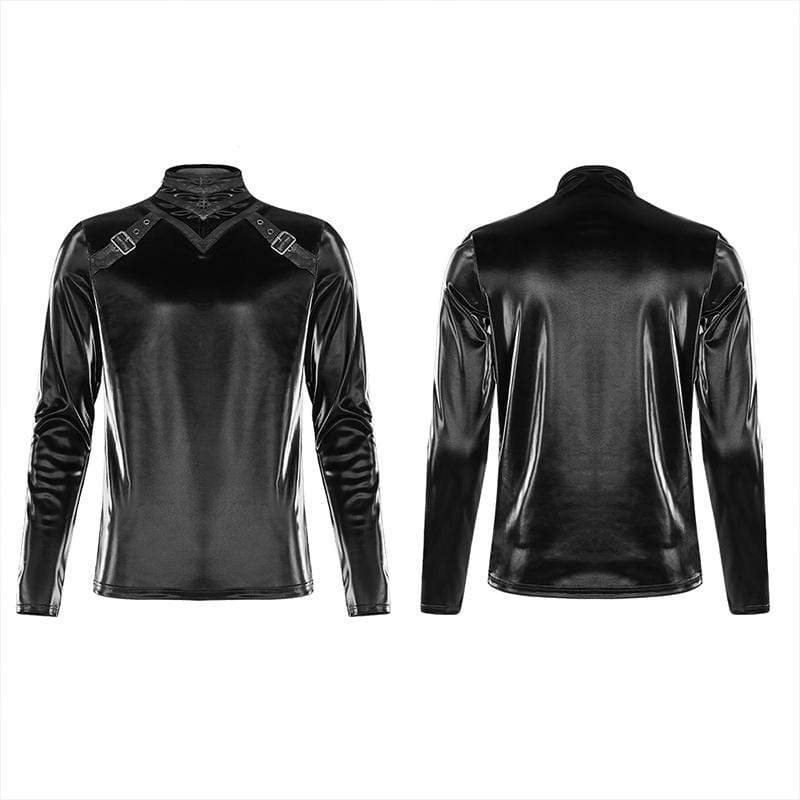 Men's Gothic Imitation Shark Skin Long Sleeved T-shirts