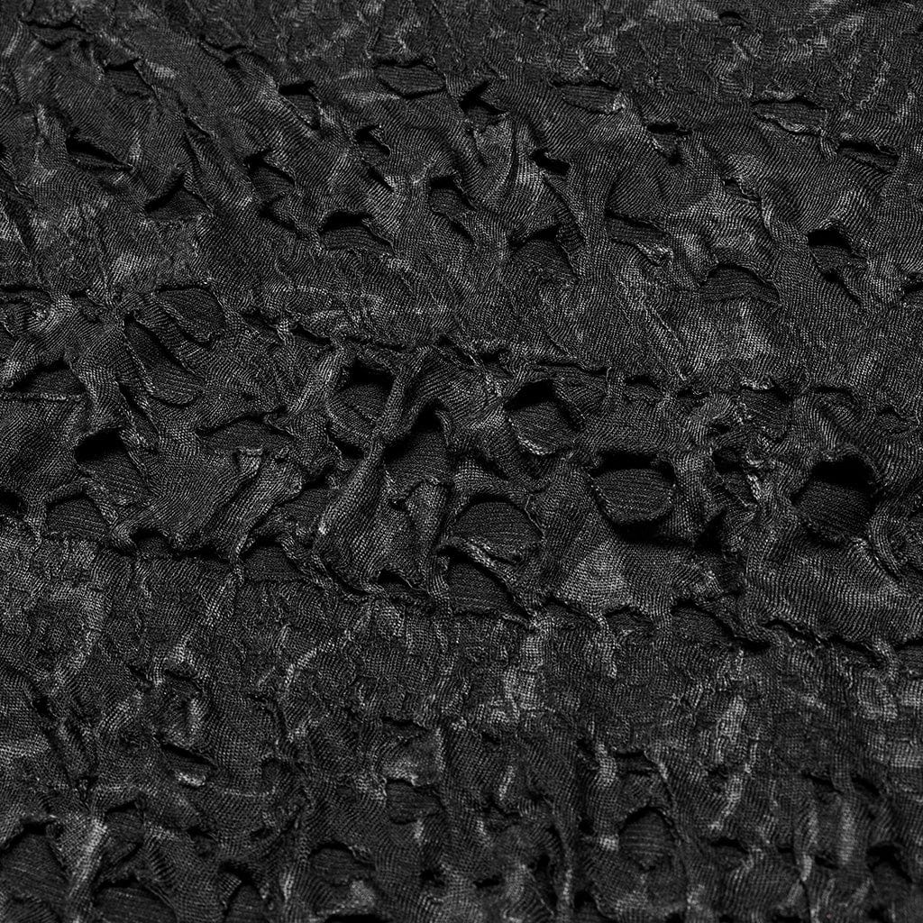 PUNK RAVE Men's Gothic Irregular Ripped Scarf with Hood