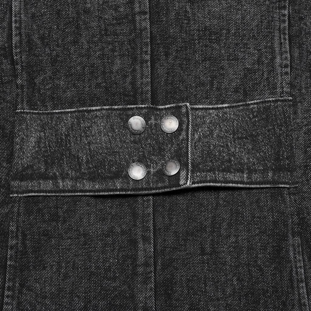 PUNK RAVE Men's Gothic Stand Collar Distressed Long Vest