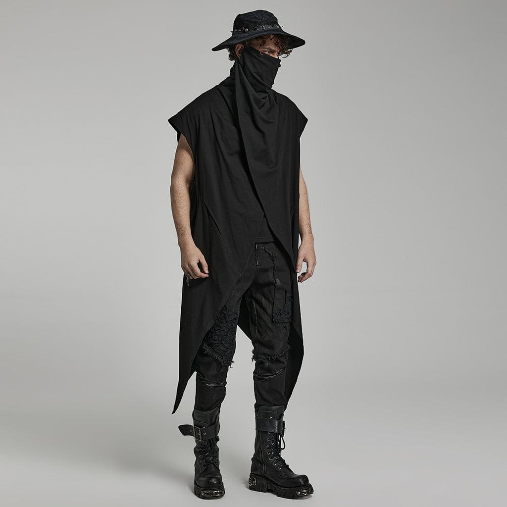 PUNK RAVE Men's Punk Distressed Rivet Hat