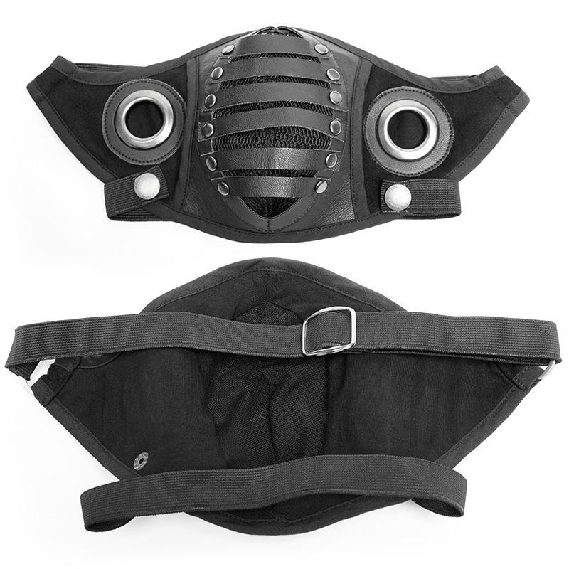 Men's Punk Faux Leather Face Mask