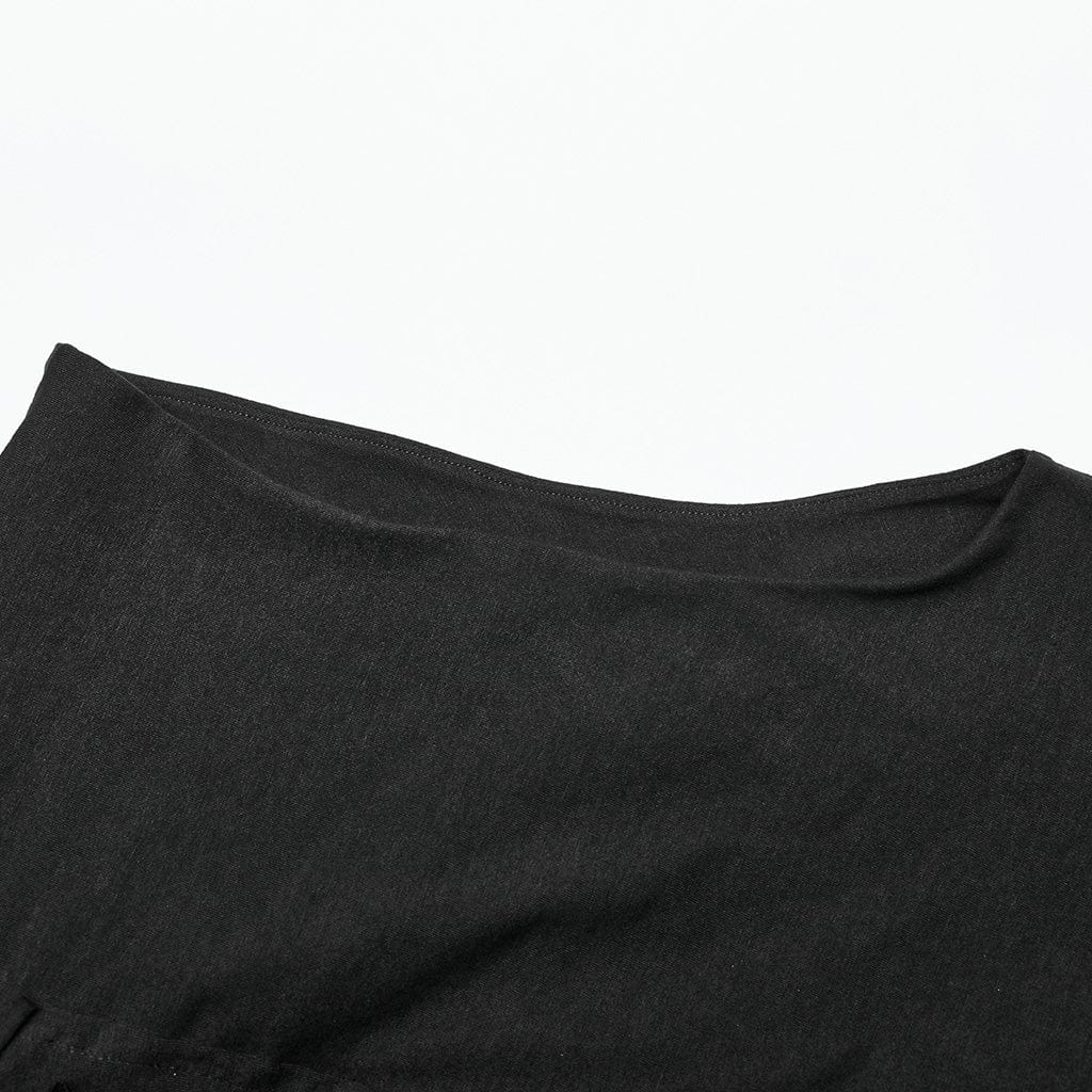 PUNK RAVE Men's Punk Irregular Ripped Casual Vest