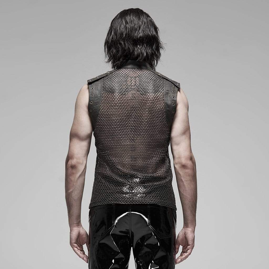 Men's Punk See-through Mesh Vests
