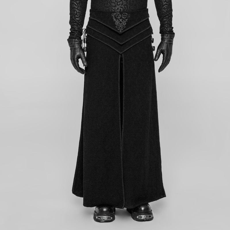 PUNK RAVE Men's Punk Side Slit Long Skirt