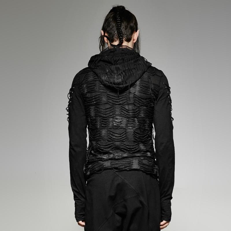 Men's Ripped Hole Hooded Sweater