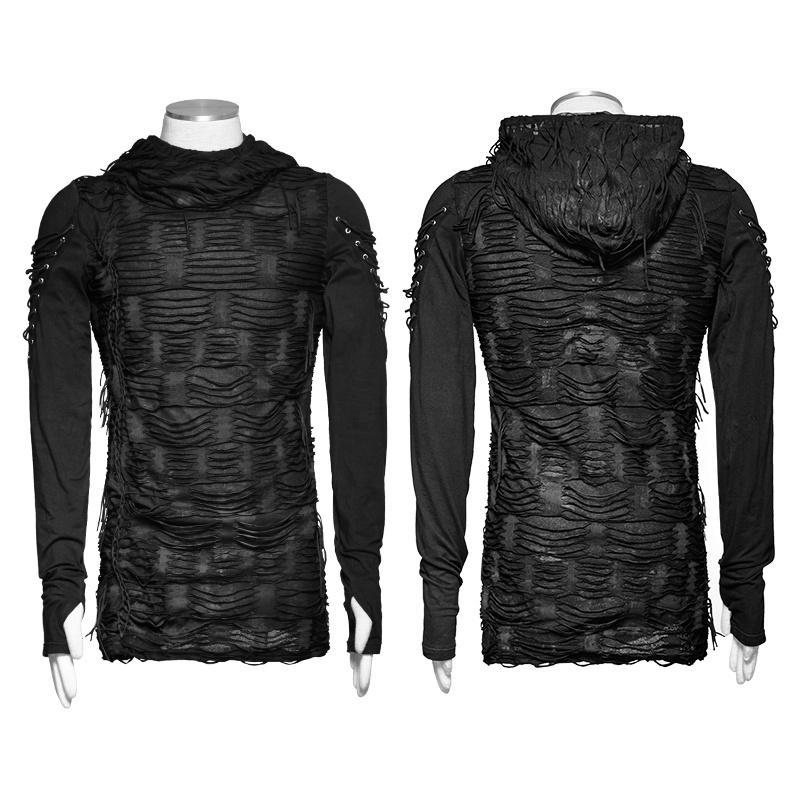 Men's Ripped Hole Hooded Sweater