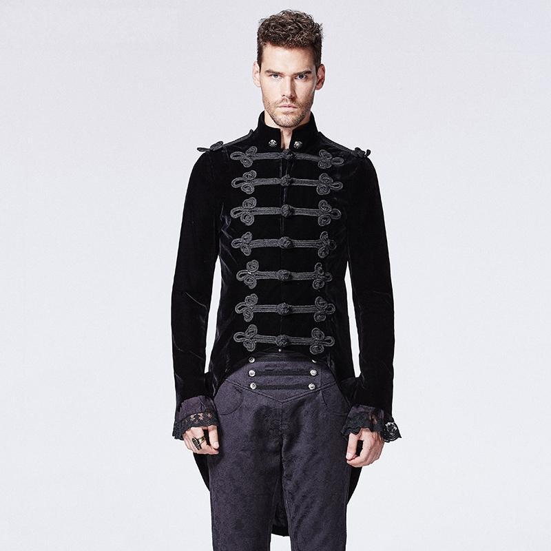 Men's Victorian Gothic Swallow Tail Coat Black