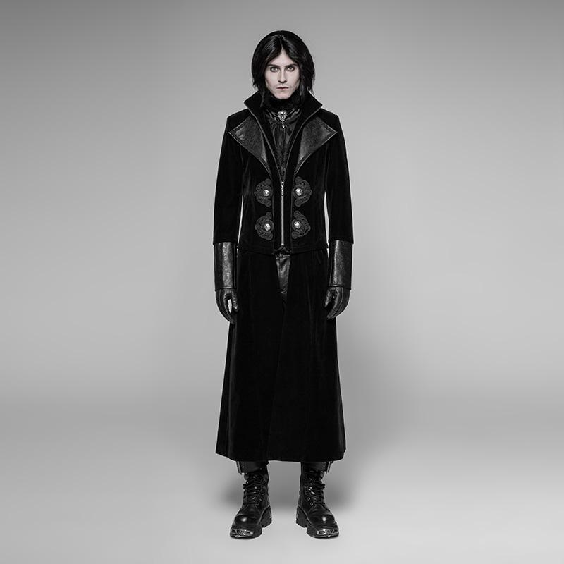 Men's Vintage Goth Long Velvet Coat