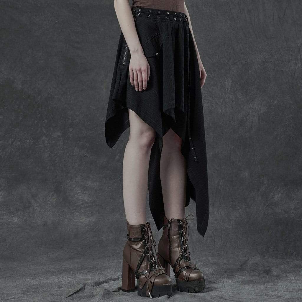 Women's Gothic Irregular Skirts With Belt