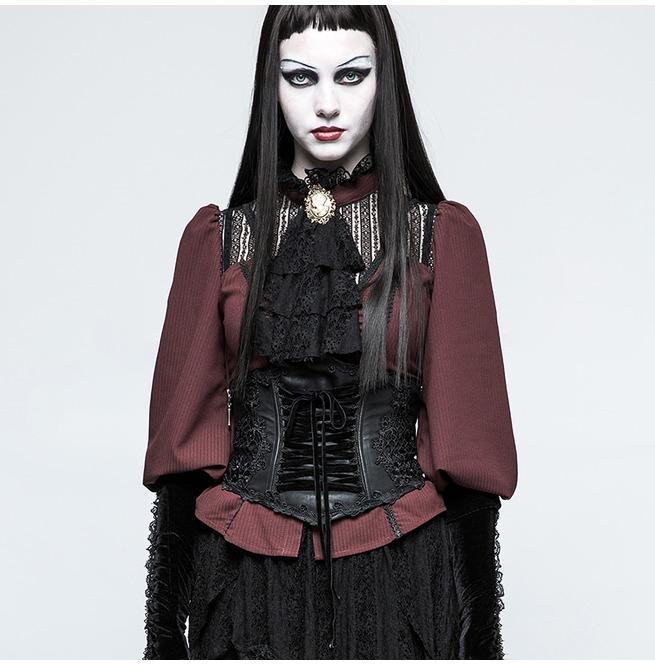 Women's Gothic Lolita Lace Up Faux Leather Girdle