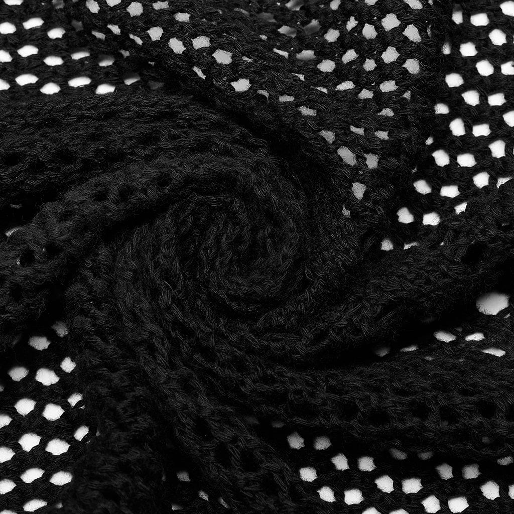 PUNK RAVE Women's Gothic Plunging Mesh Slip Dress