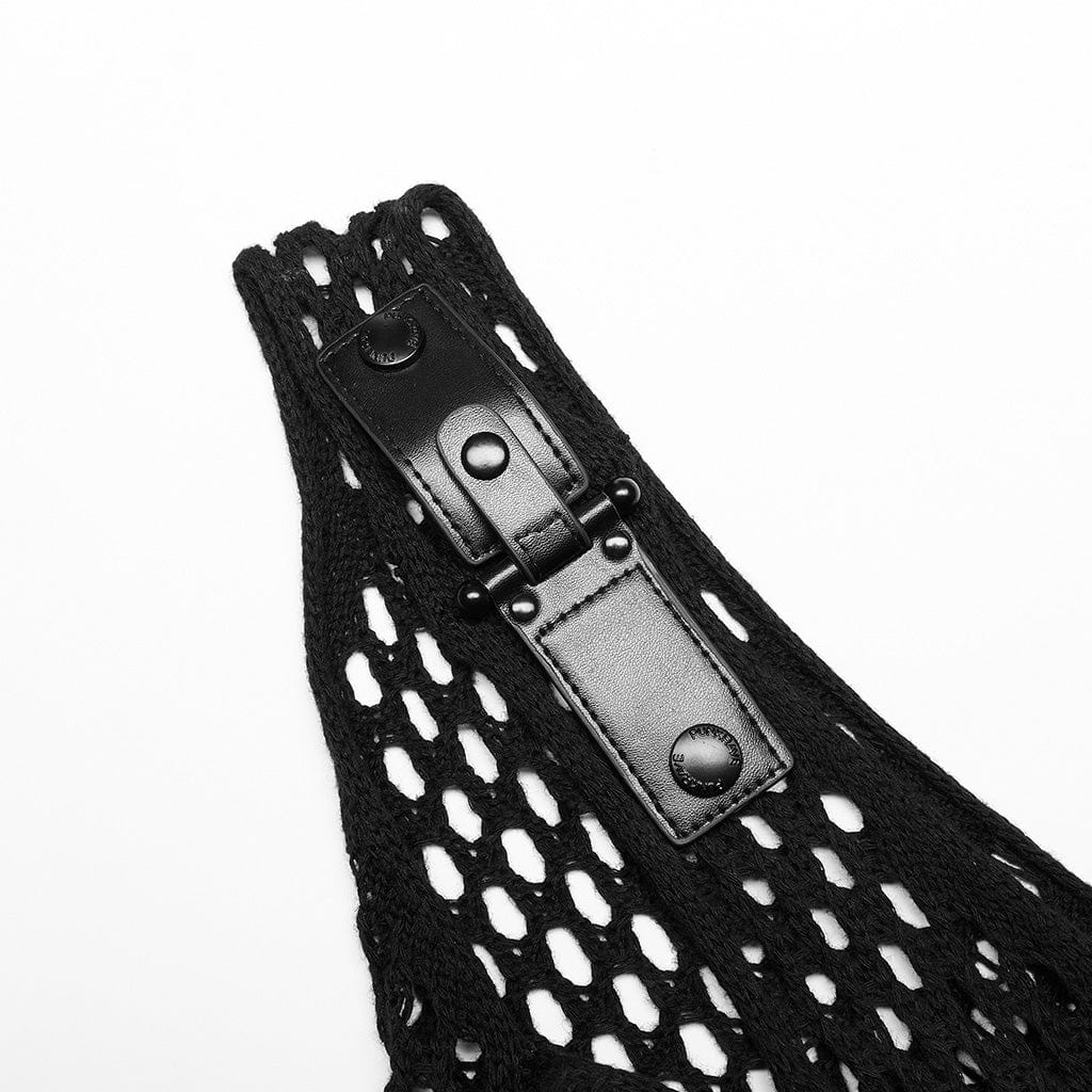 PUNK RAVE Women's Gothic Plunging Mesh Slip Dress