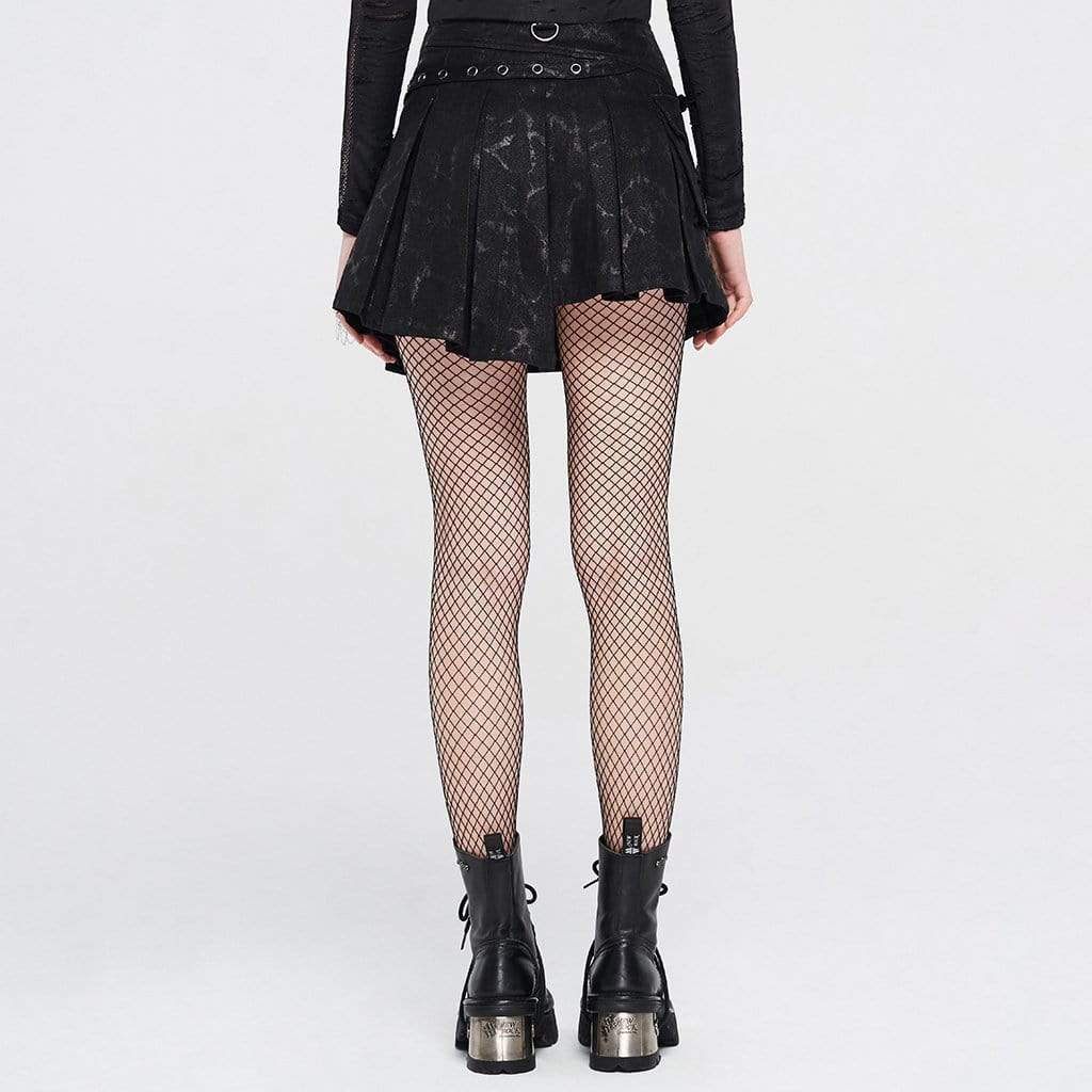 Women's Gothic Snakeskin Irregular Skirts With Belt