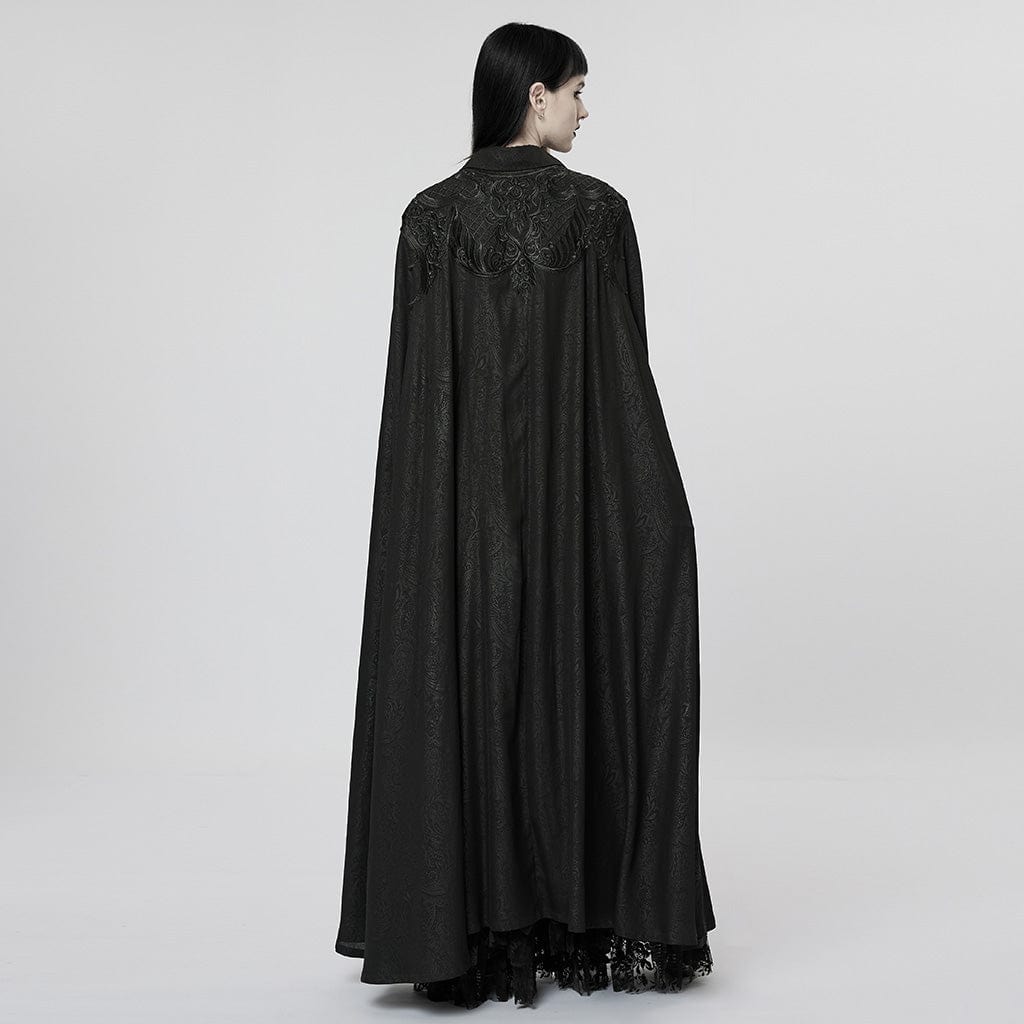 PUNK RAVE Women's Gothic Turn-down Collar Long Cloak