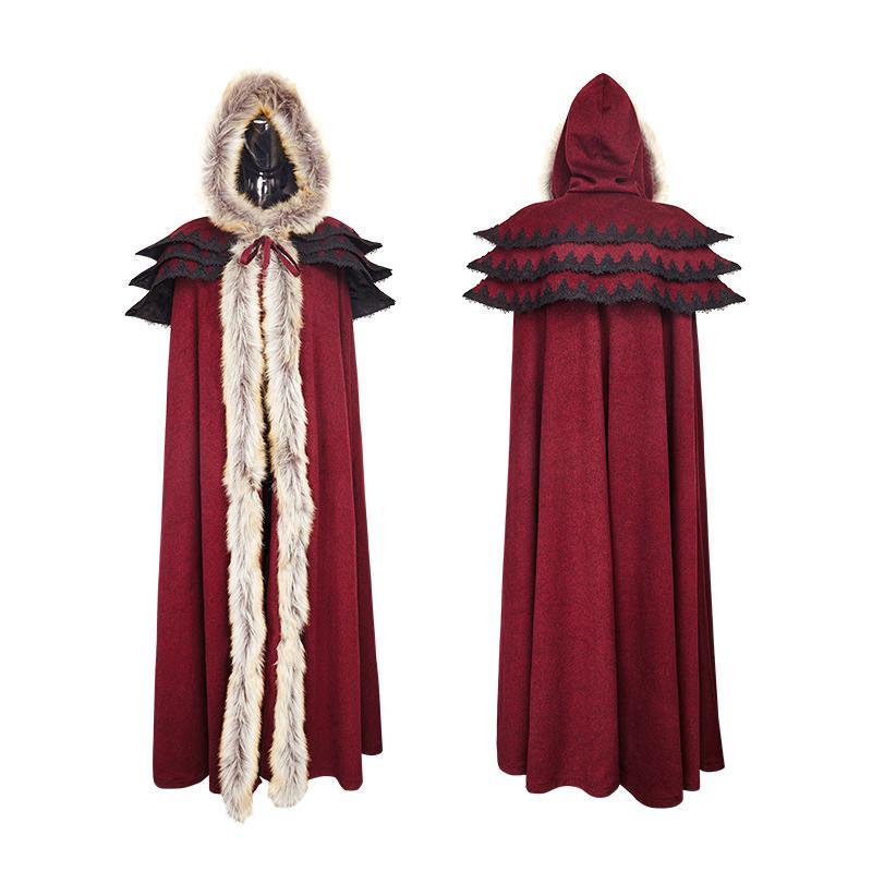 Women's Gothic Woolen Hooded Maxi Coat
