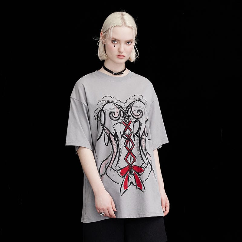 Punk Rave Women's Grunge Bloody Mary Printed Casual Tee