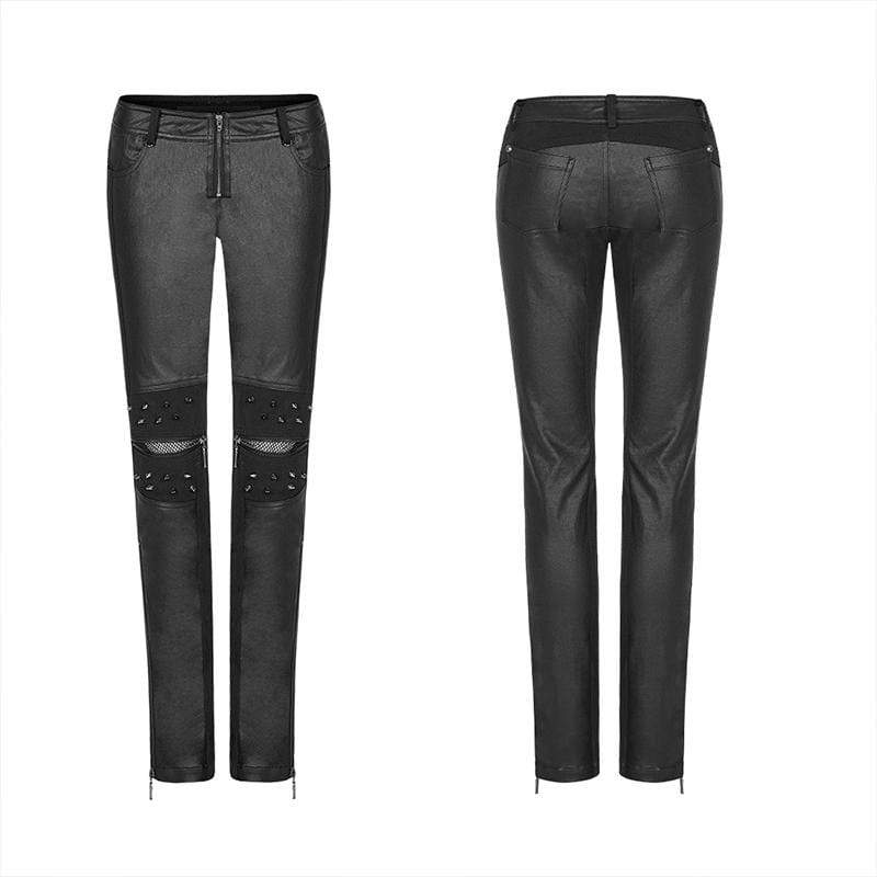 Women's Grunge Hollow Out Rivets Fitted Pants