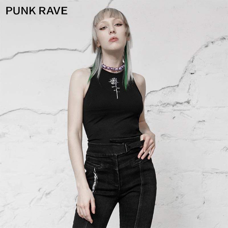 Women's Grunge Rose Tank Tops
