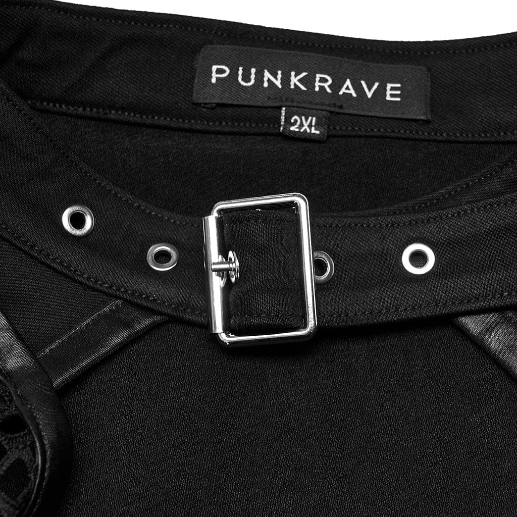 Punk Rave Women's Plus Size Punk Military Style Side Zip Long Sleeved Dress