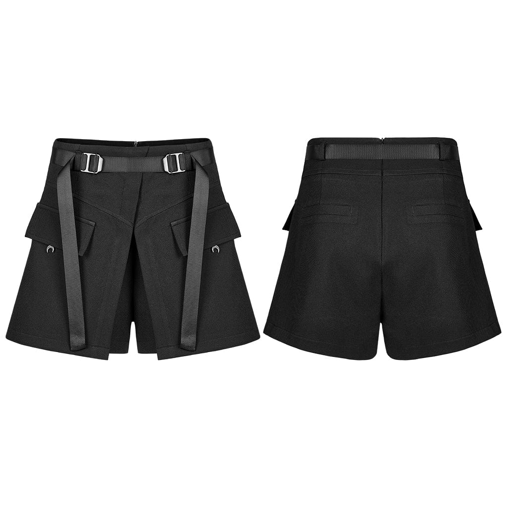 Punk Rave Women's Punk A-line Cargo Shorts with Belt