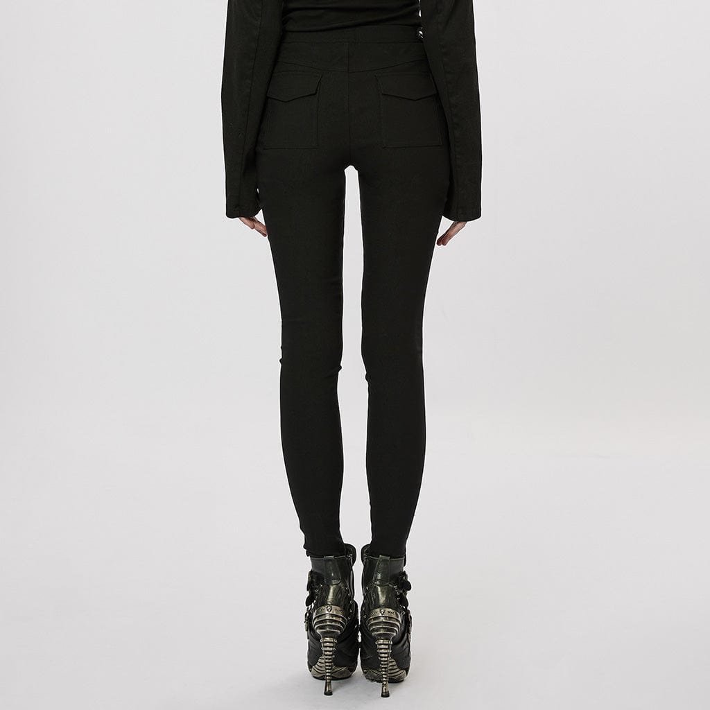 PUNK RAVE Women's Punk Chain Printed Leggings