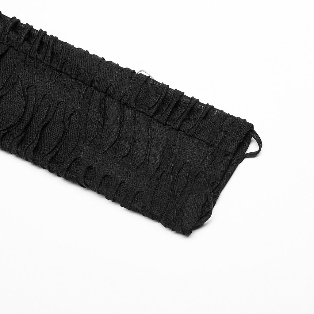 PUNK RAVE Women's Punk Eyelet Ripped Sheer Leggings