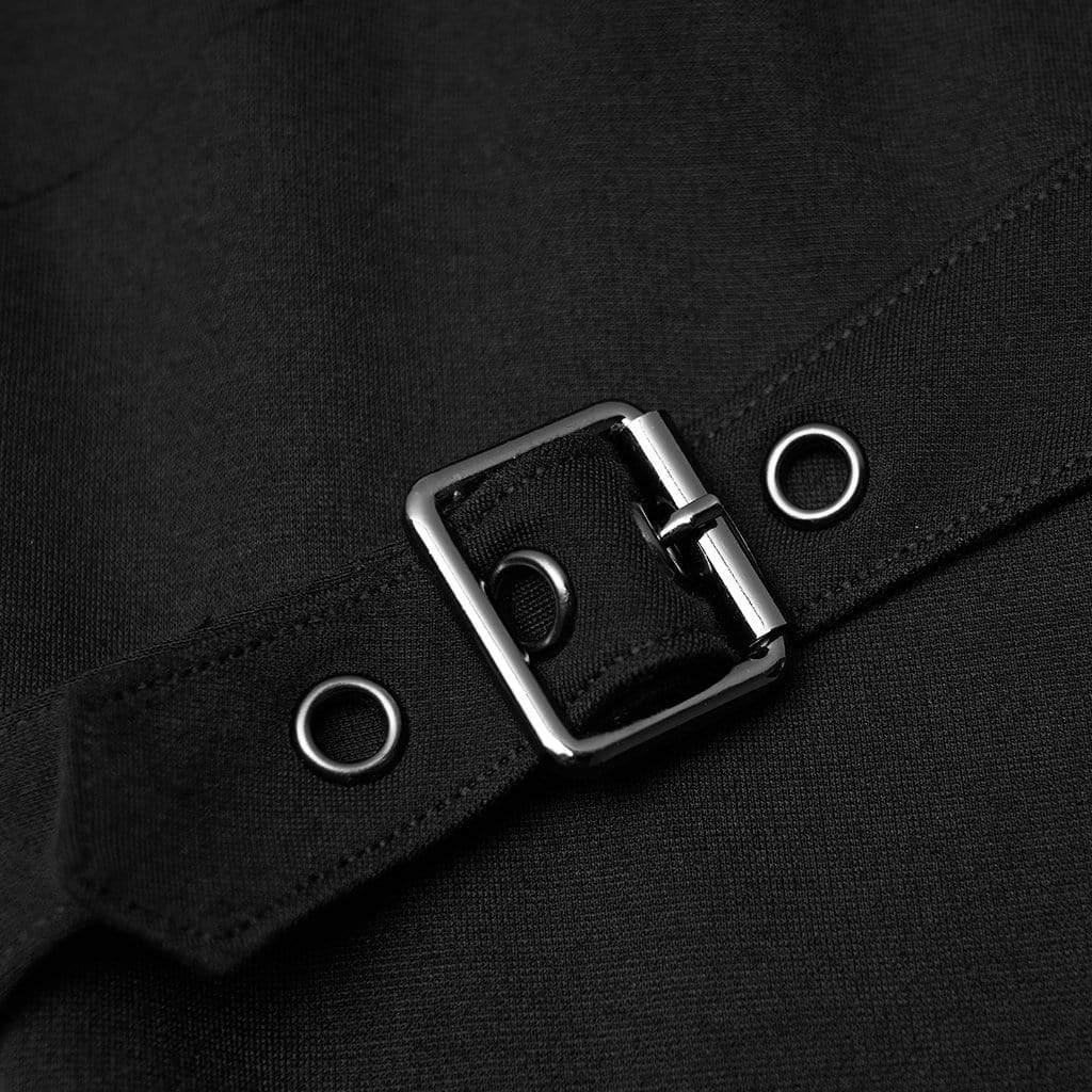 Women's Punk Faux Leather Grommet String Wrapped Skirts