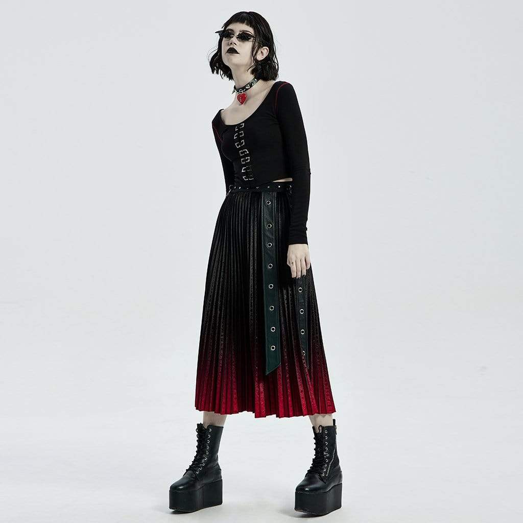 Women's Punk Long Sleeved Crop Tops