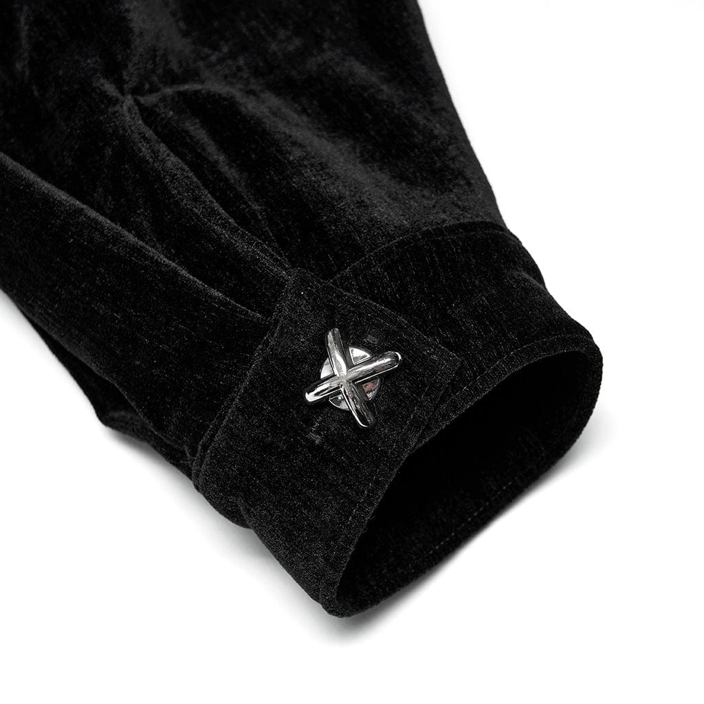 PUNK RAVE Women's Punk Loose Shirt with Detachable Sleeves